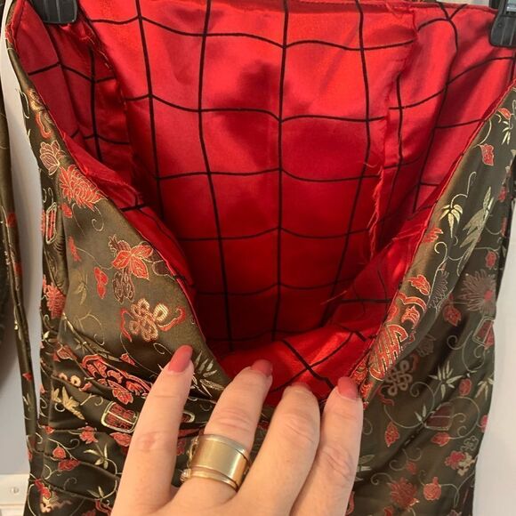 Handmade Ruched Side Satin Halter Tie Dress sz 6 - Picture 5 of 5